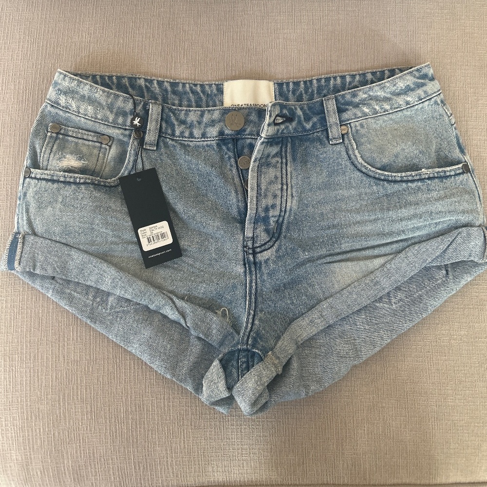 One Teaspoon Low Waist Bandit Denim Shorts